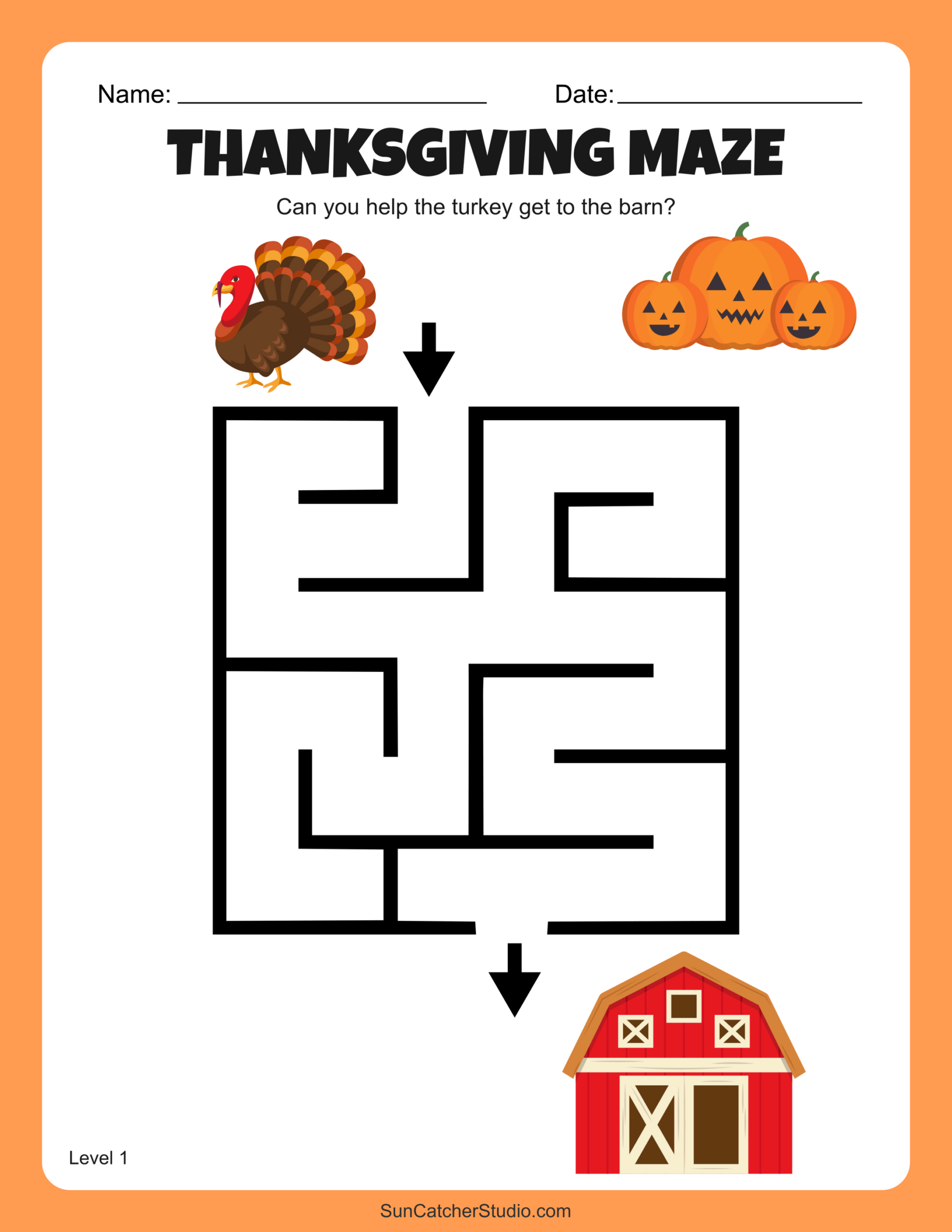 Free Printable Thanksgiving Maze Worksheets And Puzzles – Free regarding Thanksgiving Maze Puzzles