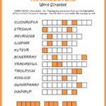 Free Printable Thanksgiving Word Scramble Inside Thanksgiving Word Scramble Puzzles To Print