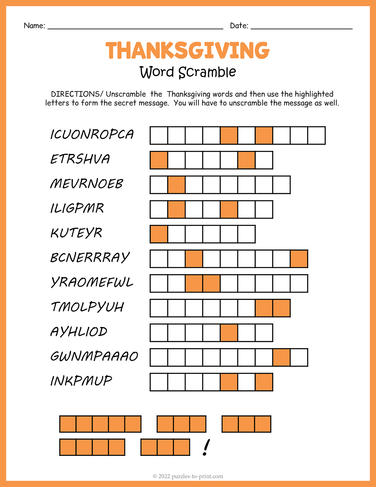 Free Printable Thanksgiving Word Scramble inside Thanksgiving Word Scramble Puzzles to Print