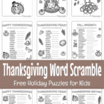 Free Printable Thanksgiving Word Scramble (With Answers!) Regarding Puzzles To Print Thanksgiving Word Scramble Answers