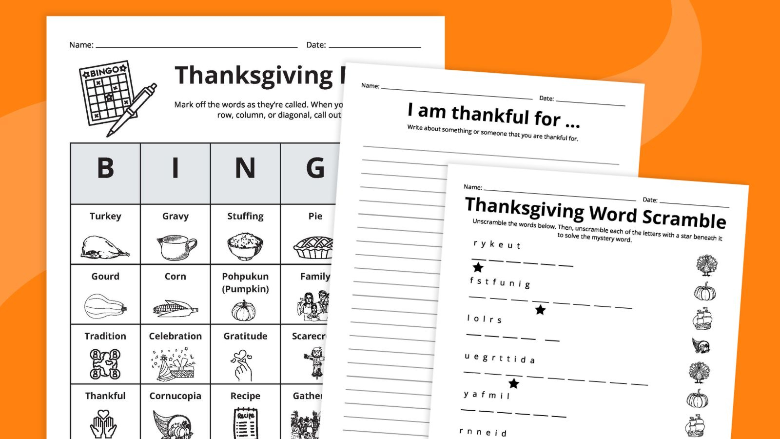 Free Thanksgiving Worksheets Bundle inside Thanksgiving Puzzles For Elementary Students
