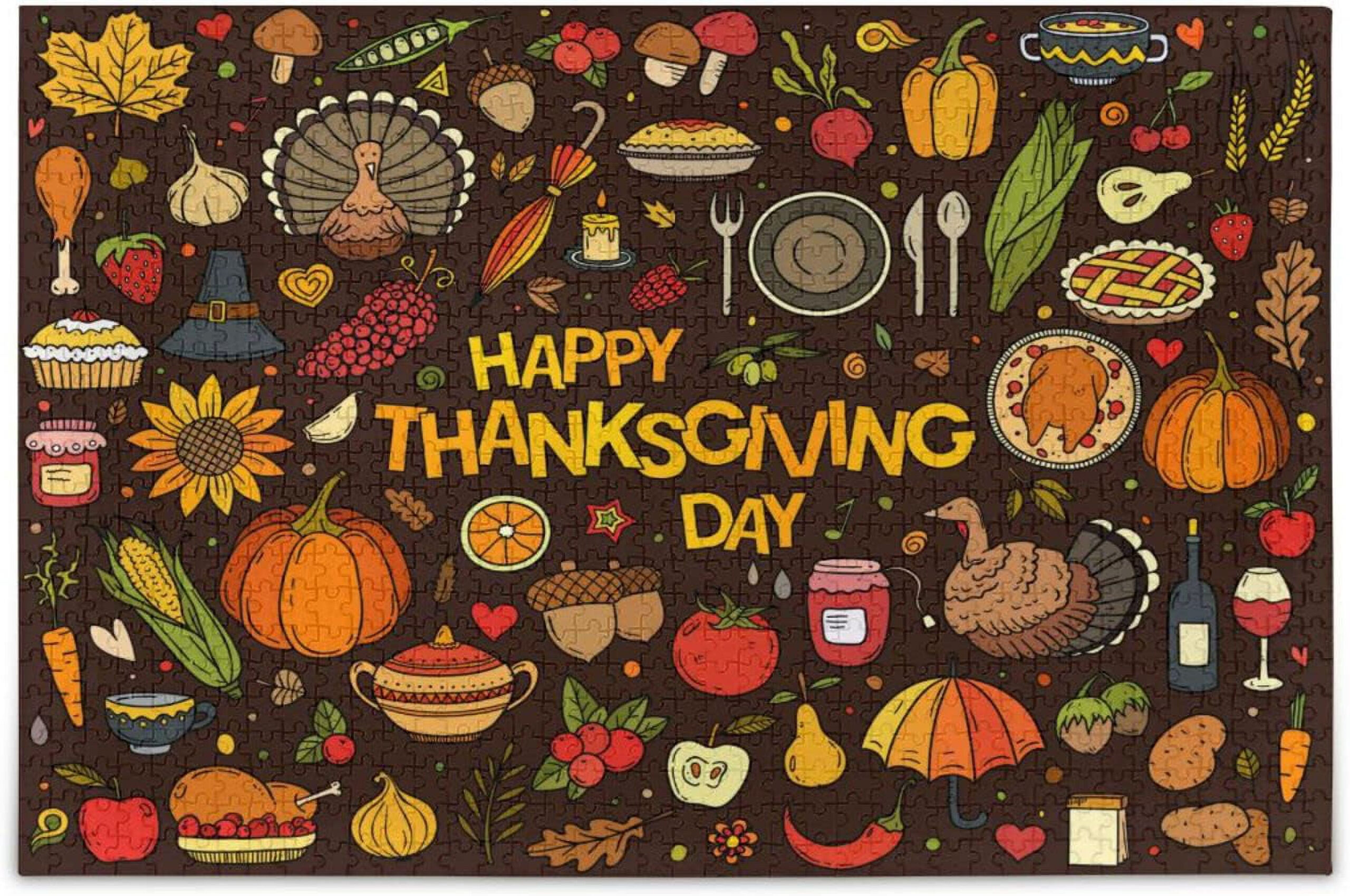 Freeamg Happy Thanksgiving Puzzles For Adults 1000 Pieces, Adults regarding Thanksgiving Puzzles 1000 Pieces