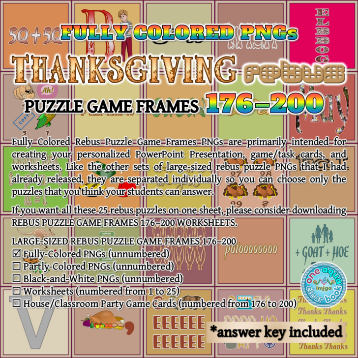 Thanksgiving Rebus Puzzles With Answers