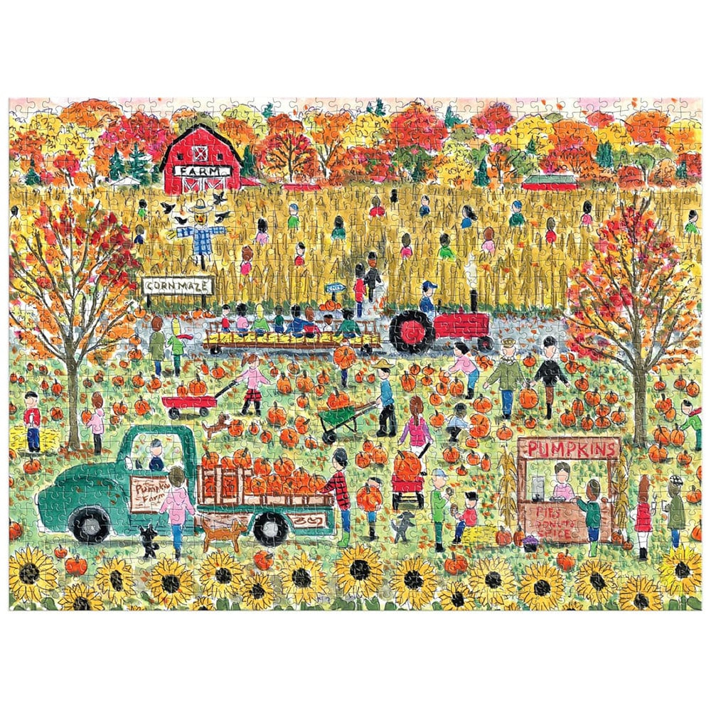 Galison Michael Storrings Pumpkin Patch Puzzle 1000Pcs - Puzzles throughout Michael Storrings Thanksgiving Puzzle