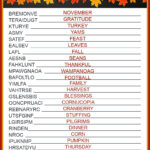 Get A Free Printable Thanksgiving Word Scramble With Answers Regarding Thanksgiving Word Puzzle Answers