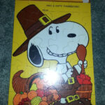 Hallmark Vintage Greeting Card Happy Thanksgiving 1958 Snoopy Puzzle Schulz  New Regarding Snoopy Thanksgiving Puzzle