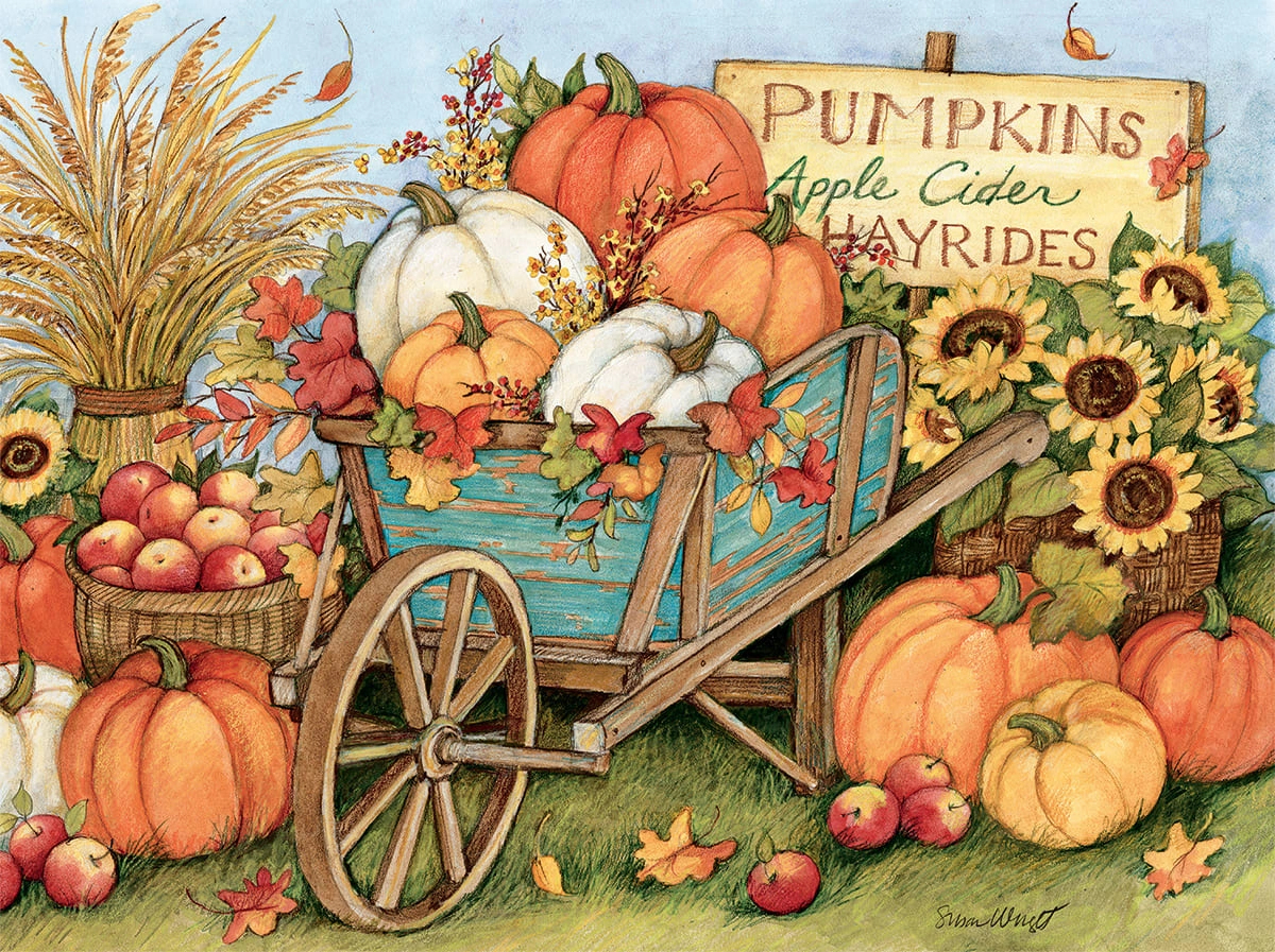 Harvest Wheelbarrow - 500 Piece Jigsaw Puzzlelang | Puzzle within 500 Piece Thanksgiving Puzzle