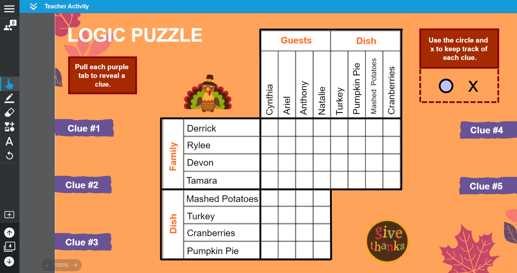 New Thanksgiving Lessons &amp;amp; Templates within Logic Puzzle Thanksgiving