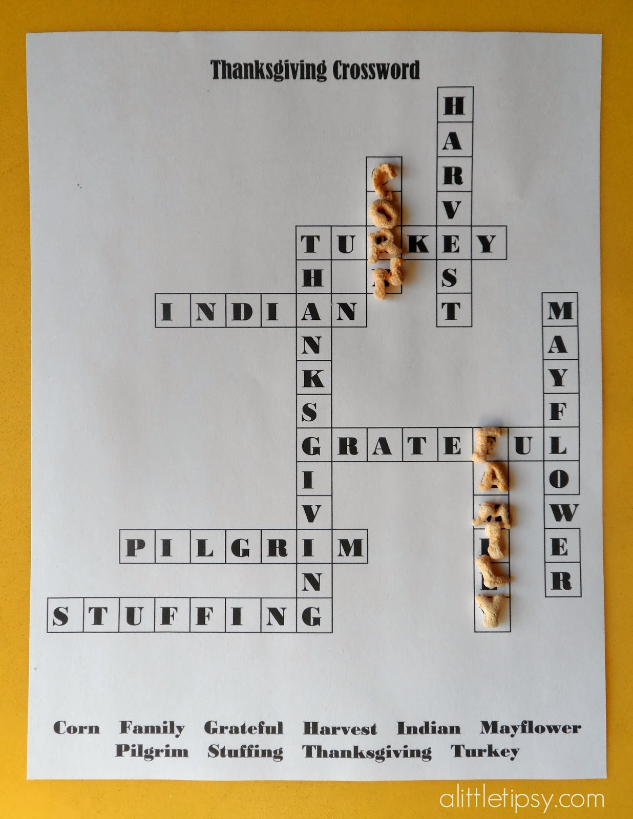 Printable Thanksgiving Crossword For Kids - A Little Tipsy pertaining to Abcya Thanksgiving Crossword Puzzle