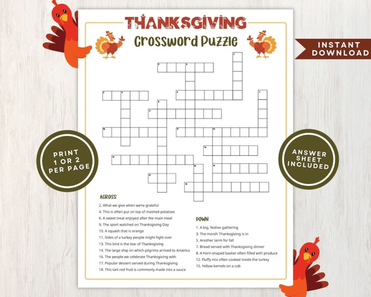 Thanksgiving Puzzle Pages