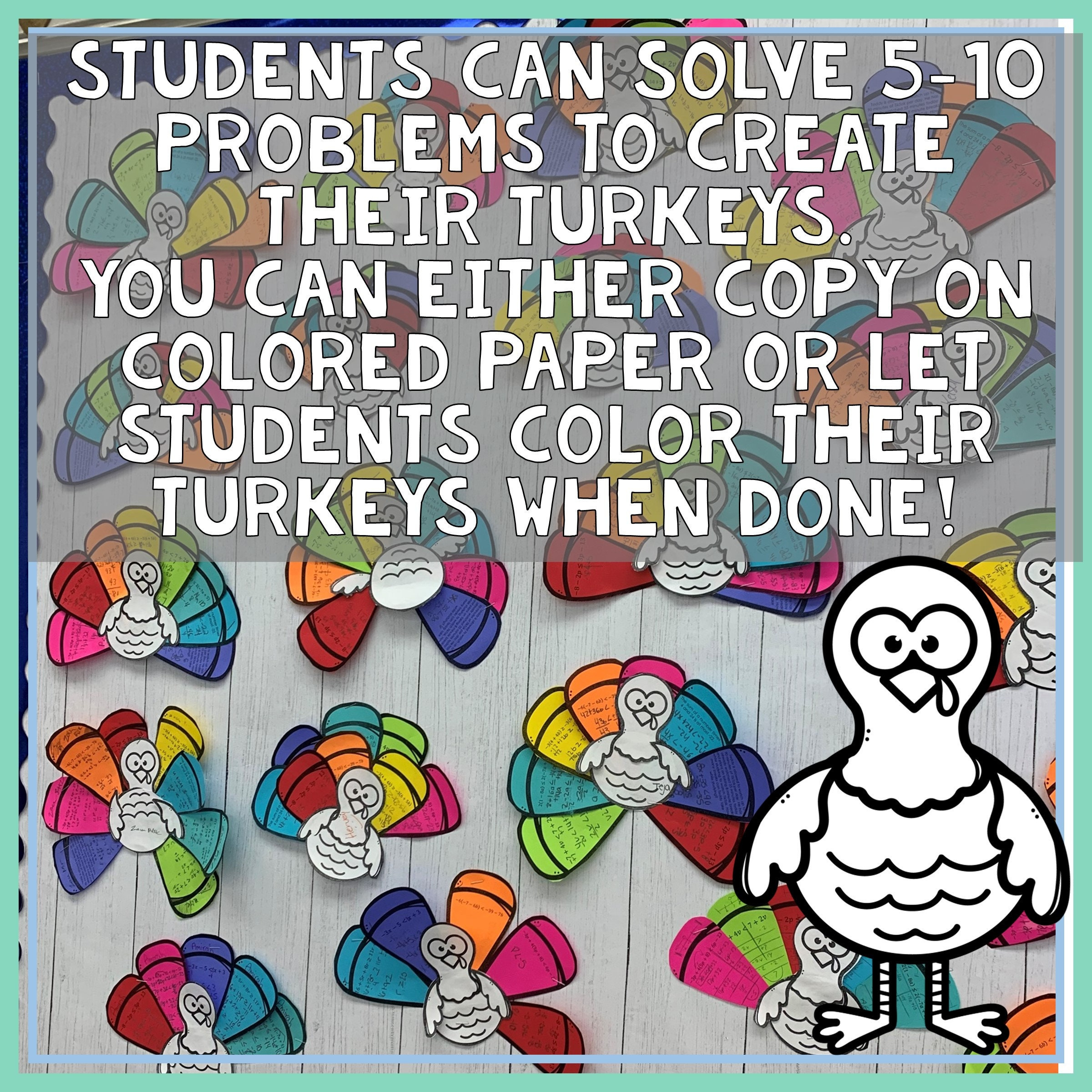 Solving Inequalities Variables One Side Thanksgiving Math Craft with regard to Thanksgiving Solving Inequalities Puzzle