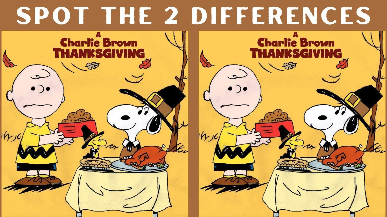 Spot The Difference: Charlie Brown Thanksgiving regarding Charlie Brown Thanksgiving Puzzle
