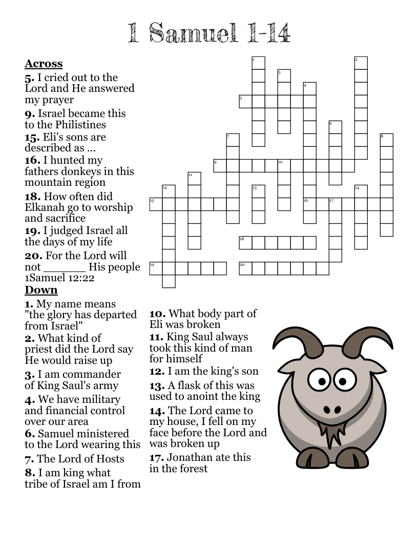 Thankfulness Psalm 100:1-5 Crossword - Wordmint pertaining to Psalms Of Thanksgiving Crossword Puzzle