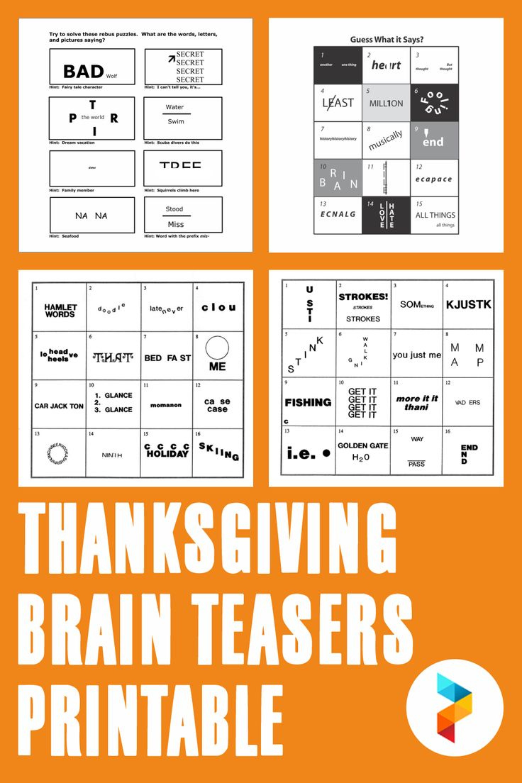 Thanksgiving Brain Teasers Printable inside Thanksgiving Rebus Puzzle