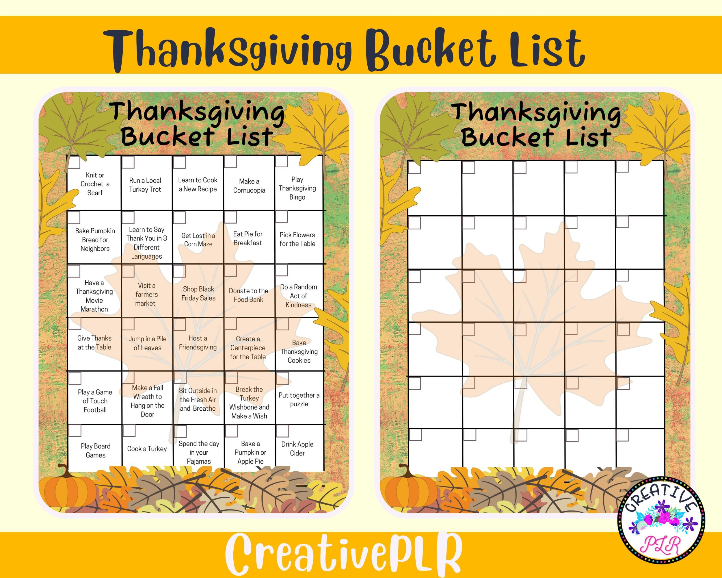 Thanksgiving Bucket List | Printable Bucket List | Holiday throughout Thanksgiving With Granny Logic Puzzle Key