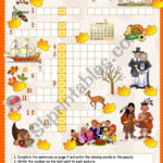 Thanksgiving Crossword   Esl Worksheetanna P With Regard To Happy Thanksgiving Crossword Puzzle Answers