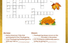 Thanksgiving Crossword - Etsy Uk inside Thanksgiving Crossword Puzzle Worksheet Answer Key