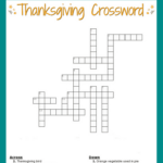 Thanksgiving Crossword Puzzle Free Printable For Kids Or Adults With Regard To Thanksgiving Crossword Puzzle Printable Free