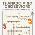 Thanksgiving Crossword Puzzle, Thanksgiving Crossword Printable Intended For Fun Thanksgiving Crossword Puzzles