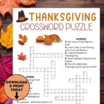 Thanksgiving Crossword Puzzle / Thanksgiving Kids Table Games Intended For Thanksgiving Cross Word Puzzle