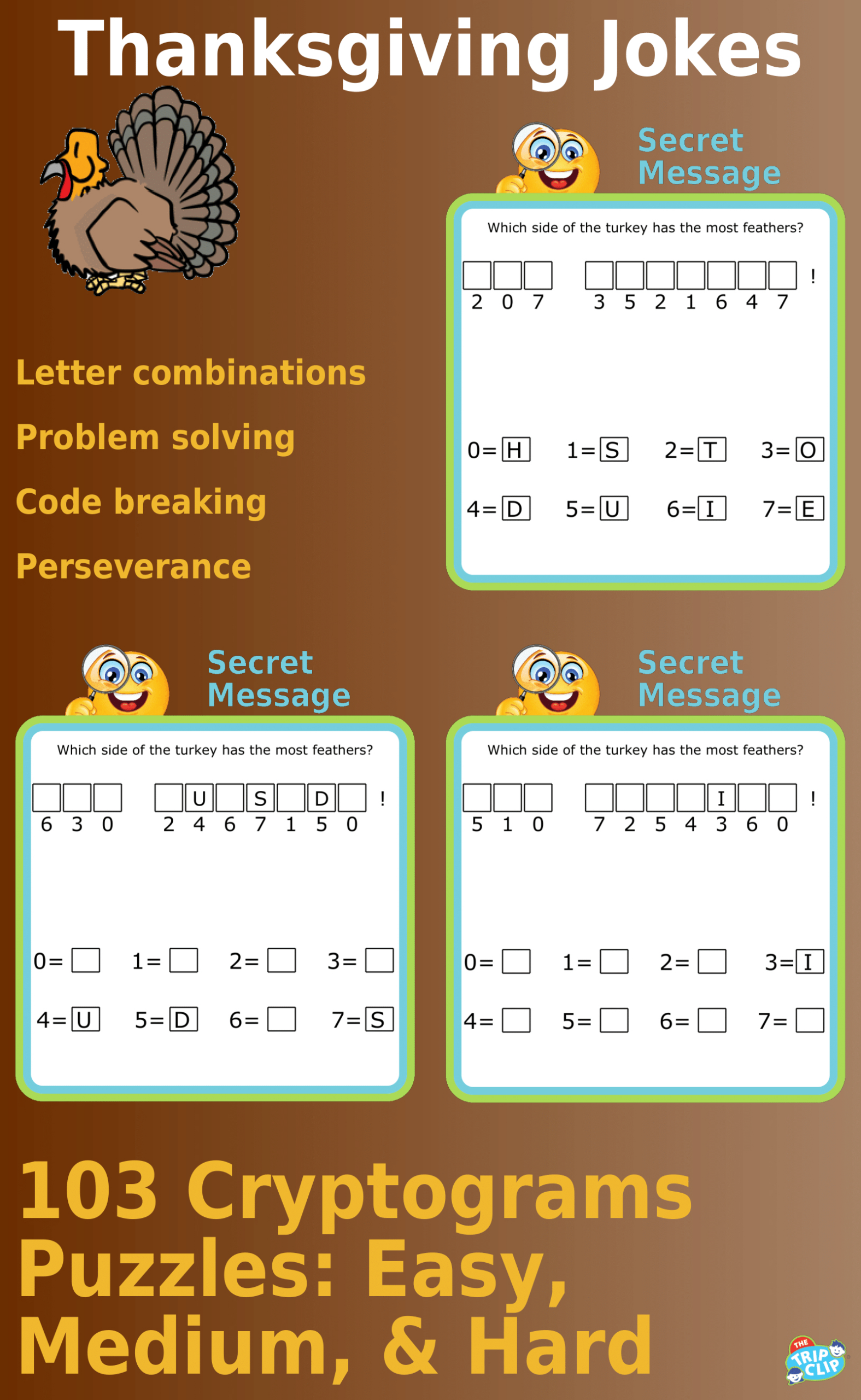 Thanksgiving Cryptograms (Pdf) in Thanksgiving Secret Message Puzzle Answer Key