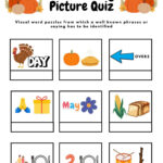 Thanksgiving Dingbat Knobel Spiel: Bilder Quiz, Brain Teaser (Pdf Intended For Thanksgiving Rebus Puzzle