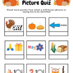 Thanksgiving Dingbat Knobel Spiel: Bilder Quiz, Brain Teaser (Pdf Intended For Thanksgiving Rebus Puzzles Free