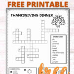 Thanksgiving Dinner Crossword Puzzle (Free Printable)   Smart Within Happy Thanksgiving Crossword Puzzles