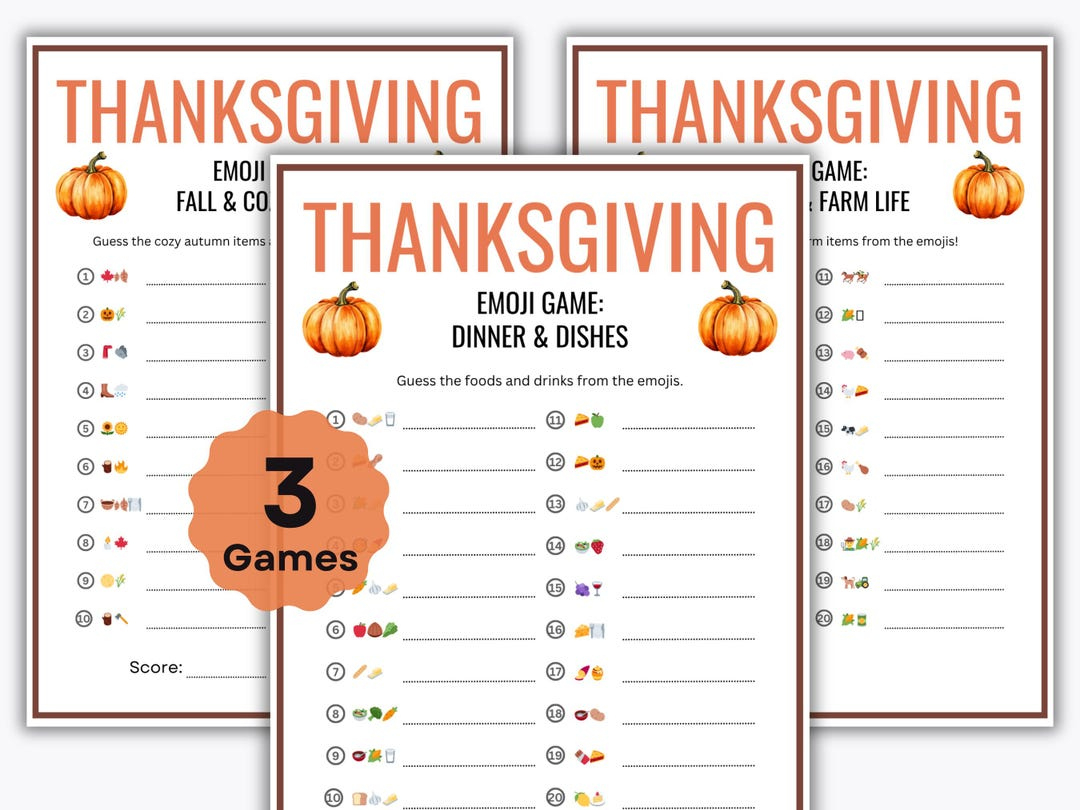 Thanksgiving Emoji Games – 3 Printable Puzzles – Family Activity pertaining to Thanksgiving Puzzles And Games