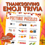 Thanksgiving Emoji Trivia Picture Puzzles, Fun Easy Friendsgiving Throughout Thanksgiving Games And Puzzles