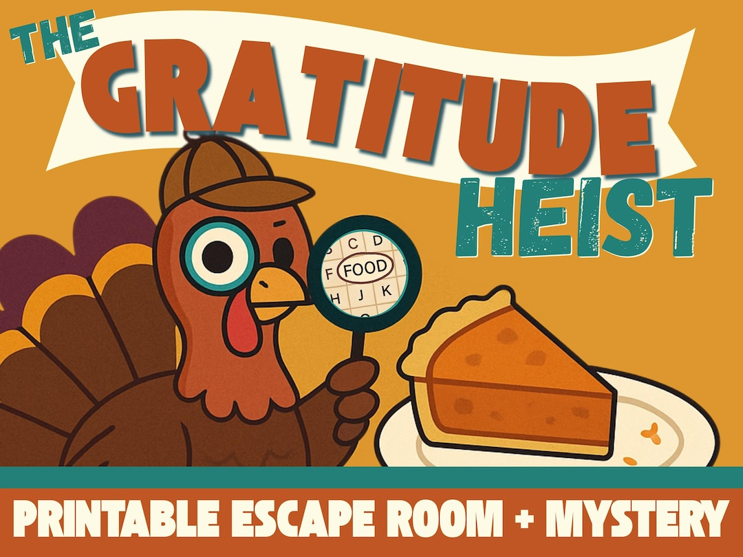 Thanksgiving Escape Room Kit Kids Mystery Game Dinner Table Logic intended for Thanksgiving Dinner Logic Grid Puzzle