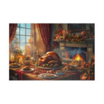 Thanksgiving Feast Jigsaw Puzzle: Cozy Fall Family Game   Etsy Throughout Thanksgiving Themed Jigsaw Puzzles
