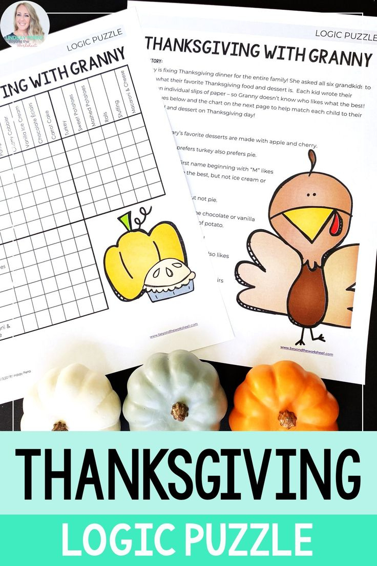 Thanksgiving Logic Puzzle with regard to Thanksgiving With Granny Logic Puzzle Answers