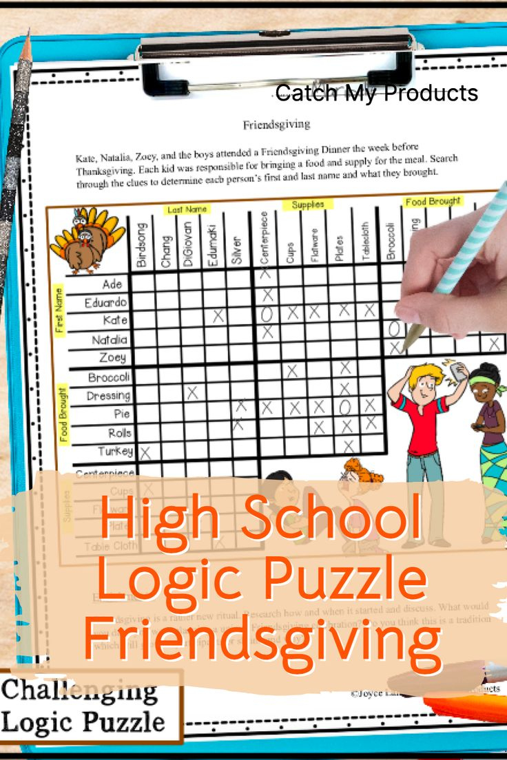 Thanksgiving Or Friendsgiving Logic Puzzle For High School intended for Thanksgiving Logic Puzzles For Middle School