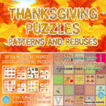 Thanksgiving Puzzles: Patterns And Rebuses | Madeteachers Inside Thanksgiving Rebus Puzzle