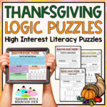 Thanksgiving Reading Logic Puzzles | Activities For Enrichment Intended For Thanksgiving Logic Puzzles For Middle School