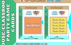 Thanksgiving Rebus Puzzle Party Game Cards 176–200 | Madeteachers for Thanksgiving Rebus Puzzles Free