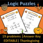 Thanksgiving Systems Of Equations | Number Sense Logic Puzzles Intended For Logic Puzzles Thanksgiving
