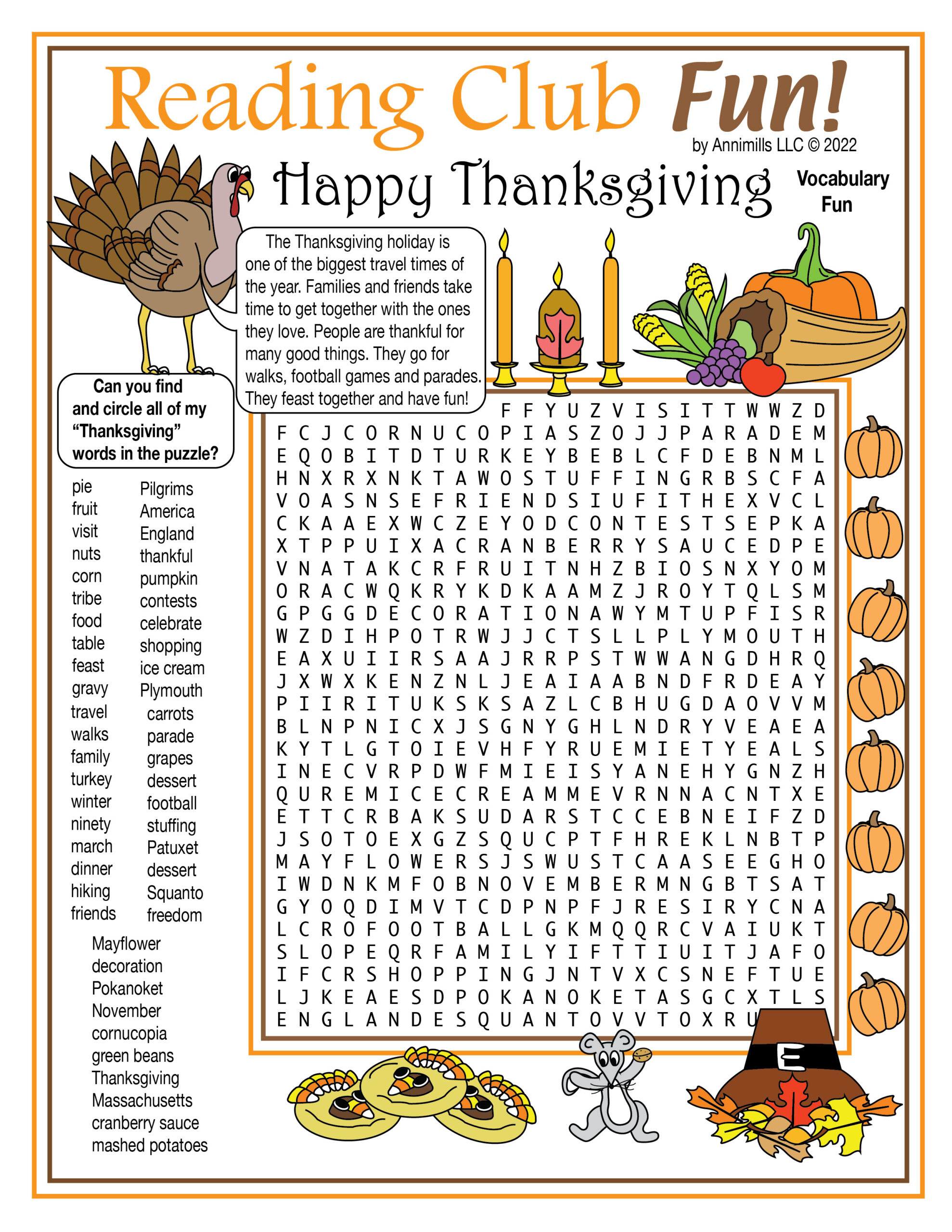 Thanksgiving Then &amp;amp; Now Printable Vocabulary Word Search Puzzle throughout Word Puzzles For Thanksgiving