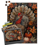Thanksgiving Turkey Jigsaw Puzzle: William Morris Style Art   Etsy For 500 Pieces Thanksgiving Puzzle