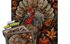 Thanksgiving Turkey Jigsaw Puzzle: William Morris Style Art - Etsy regarding Thanksgiving Puzzle 500 Pieces