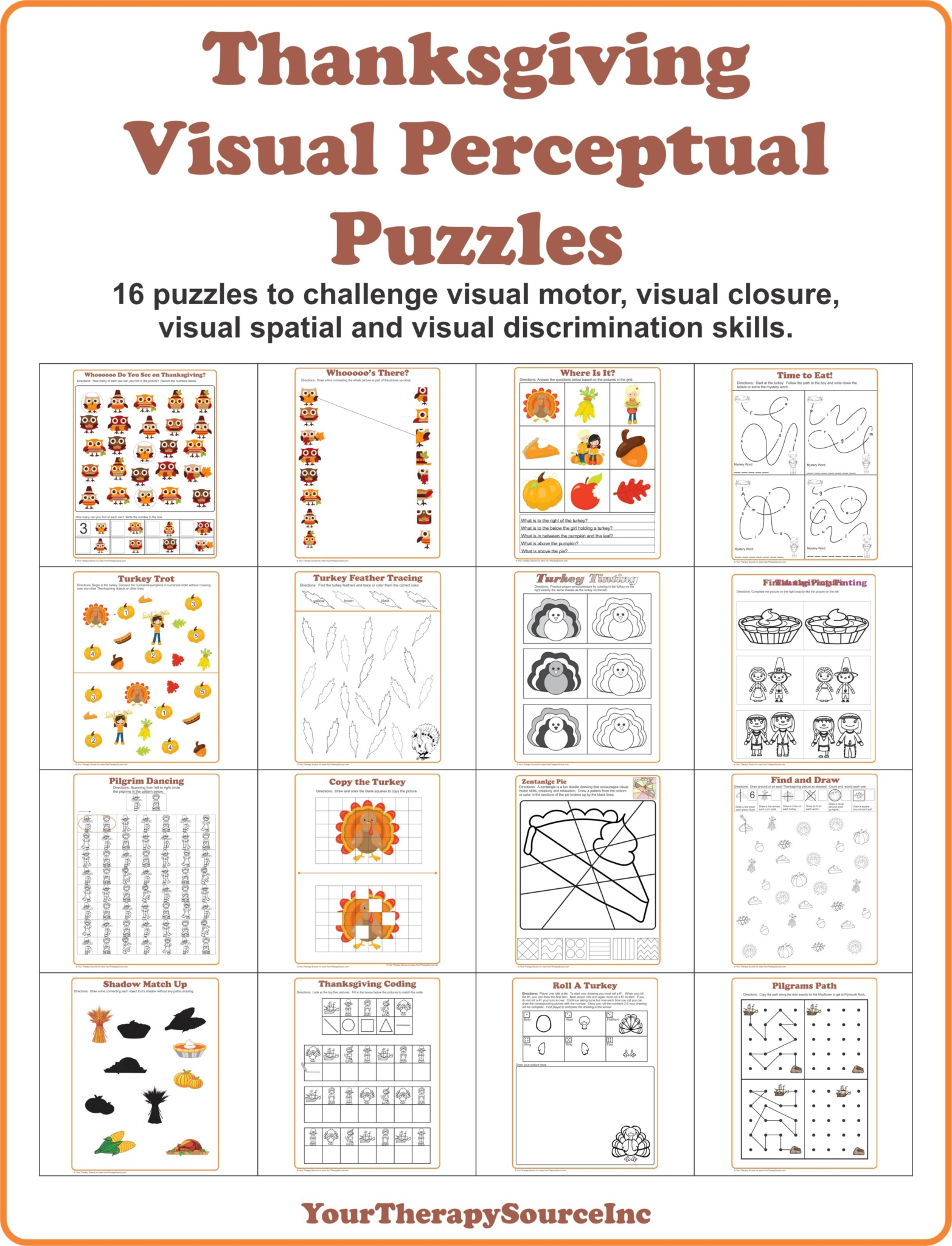 Thanksgiving Visual Perceptual Puzzles for Thanksgiving Picture Puzzles