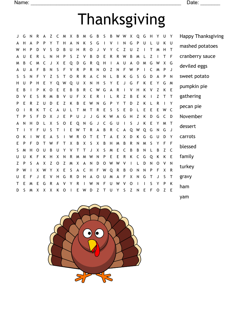 Thanksgiving Vocabulary Crossword - Wordmint regarding Thanksgiving Vocabulary Puzzle