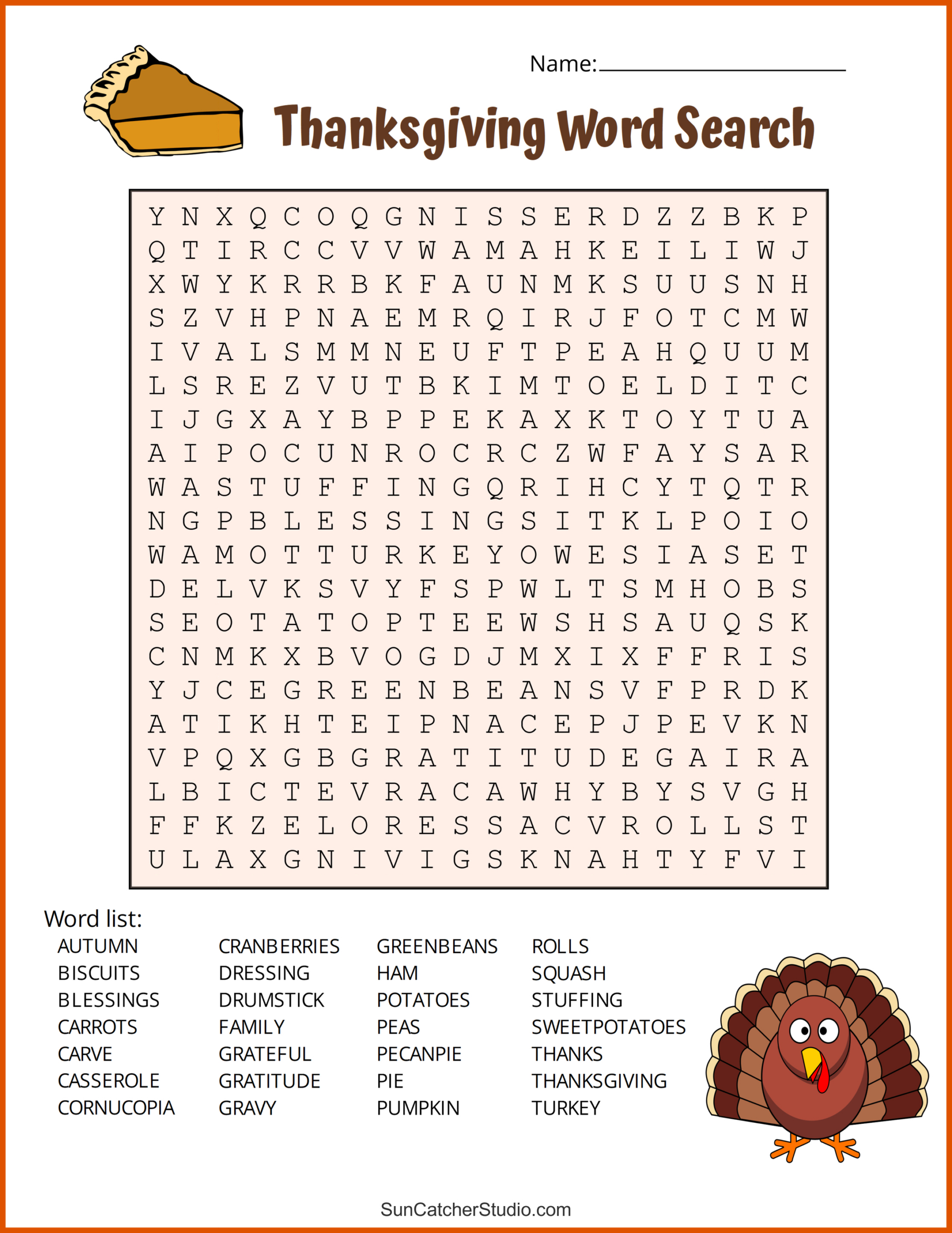 Thanksgiving Word Search (Free Printable Puzzles) – Free for Thanksgiving A Massive Word Search Puzzle Answer Key