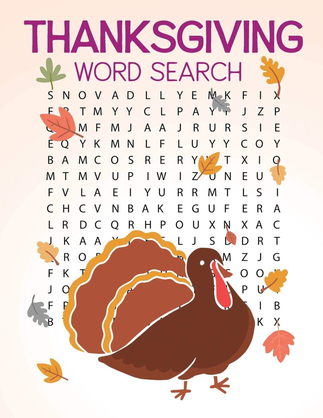 Thanksgiving Word Search: Large Print Thanksgiving Word Search intended for Thanksgiving A Massive Word Search Puzzle