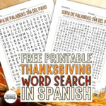 Thanksgiving Word Search Printable In Spanish [Free Printable Pertaining To Spanish Thanksgiving Crossword Puzzle