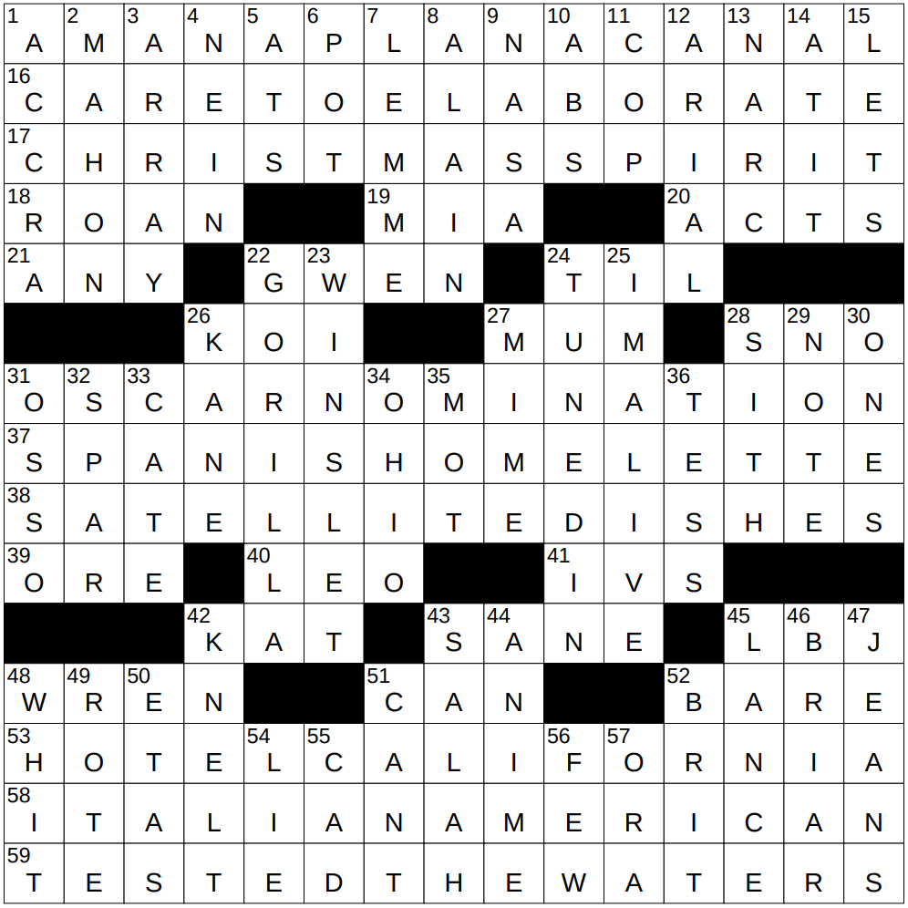 0118 25 ny times crossword 18 jan 25 saturday nyxcrossword inside felt in the christmas spirit nyt crossword 0118-25 Ny Times Crossword 18 Jan 25, Saturday - Nyxcrossword inside Felt In The Christmas Spirit Nyt Crossword