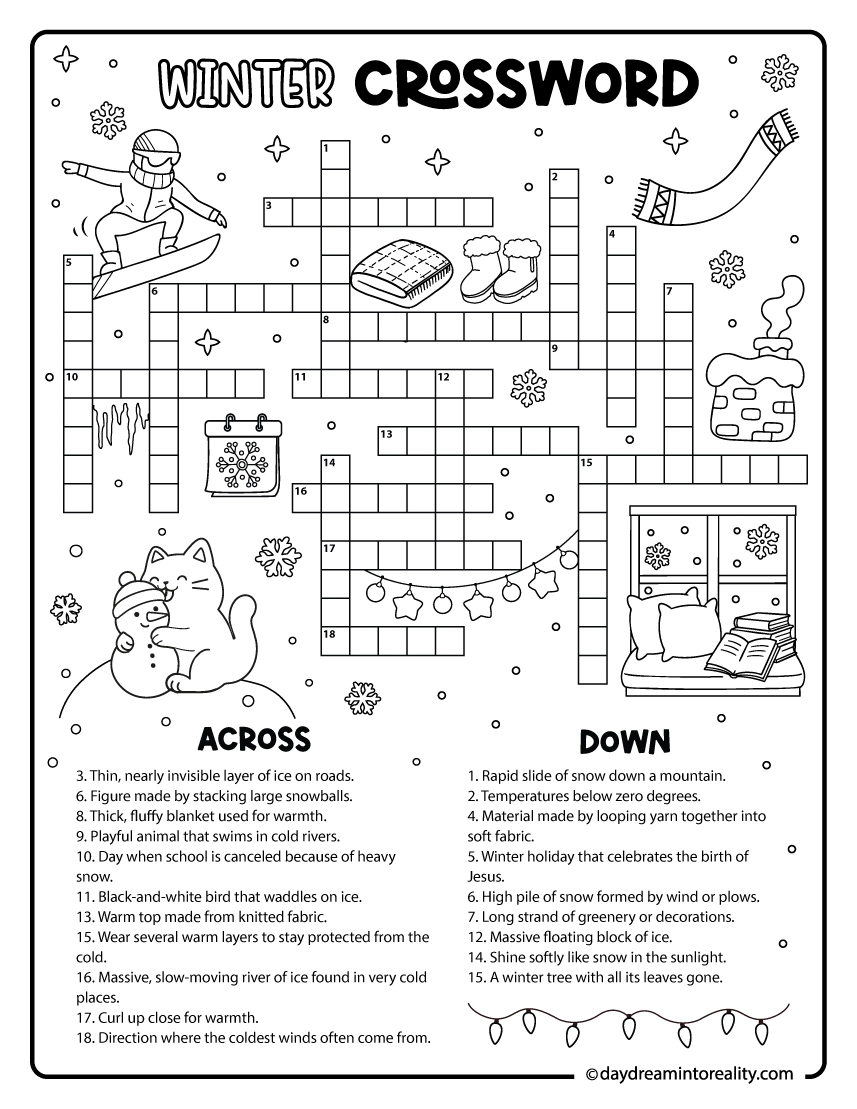 10 winter crossword puzzles free printable pdfs from easy to inside material for christmas tree snow crossword clue 10+ Winter Crossword Puzzles – Free Printable Pdfs From Easy To inside Material For Christmas Tree Snow Crossword Clue