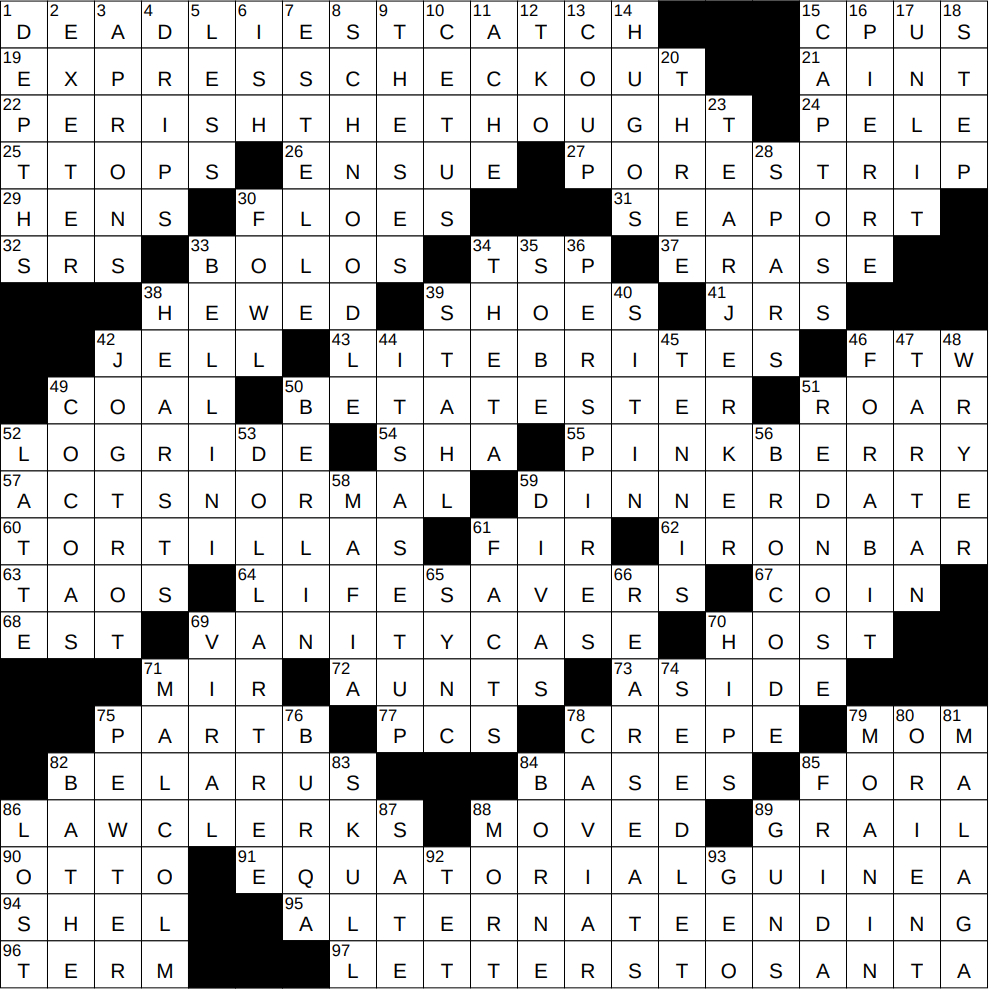 1222 24 ny times crossword 22 dec 24 sunday nyxcrossword for christmas tradition nyt crossword clue 1222-24 Ny Times Crossword 22 Dec 24, Sunday - Nyxcrossword for Christmas Tradition Nyt Crossword Clue