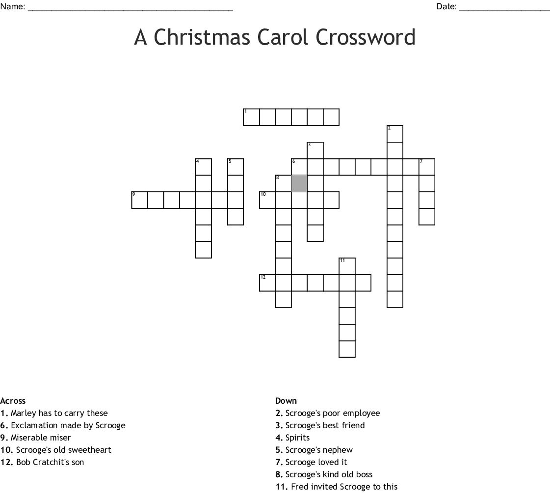 a christmas carol crossword printable within a christmas carol role crossword A Christmas Carol Crossword Printable within A Christmas Carol Role Crossword
